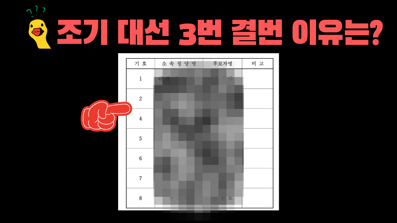 조기대선 3번 결번 이유는?