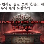 상위 1% 멘사급 등골 오싹 넌센스 퀴즈 10가지 풀고 두뇌 한계 도전하기