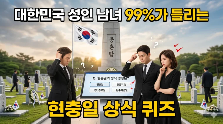 2026년 대한민국 전 국민 대상 현충일 맞춤형 상식 진단 및 올바른 태극기 조기 게양 가이드 퀴즈 썸네일 이미지